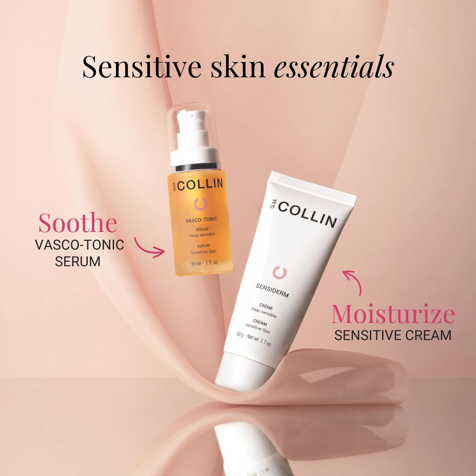 Visage après application, peau Sensiderm hydratée et apaisée.