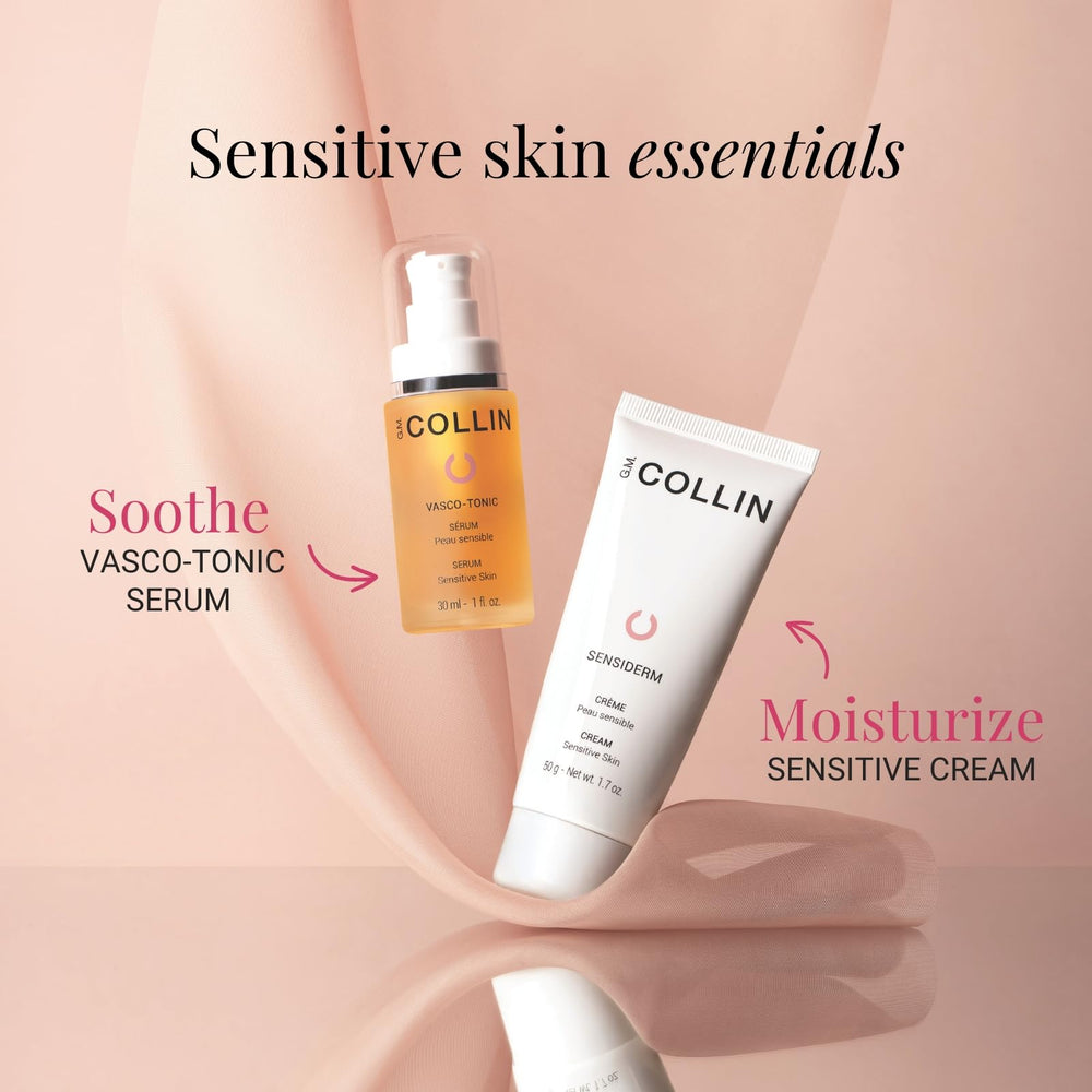 Visage après application, peau Sensiderm hydratée et apaisée.