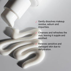 Texture crèmeuse du Sensiderm, lait démaquillant hydratant pour visage