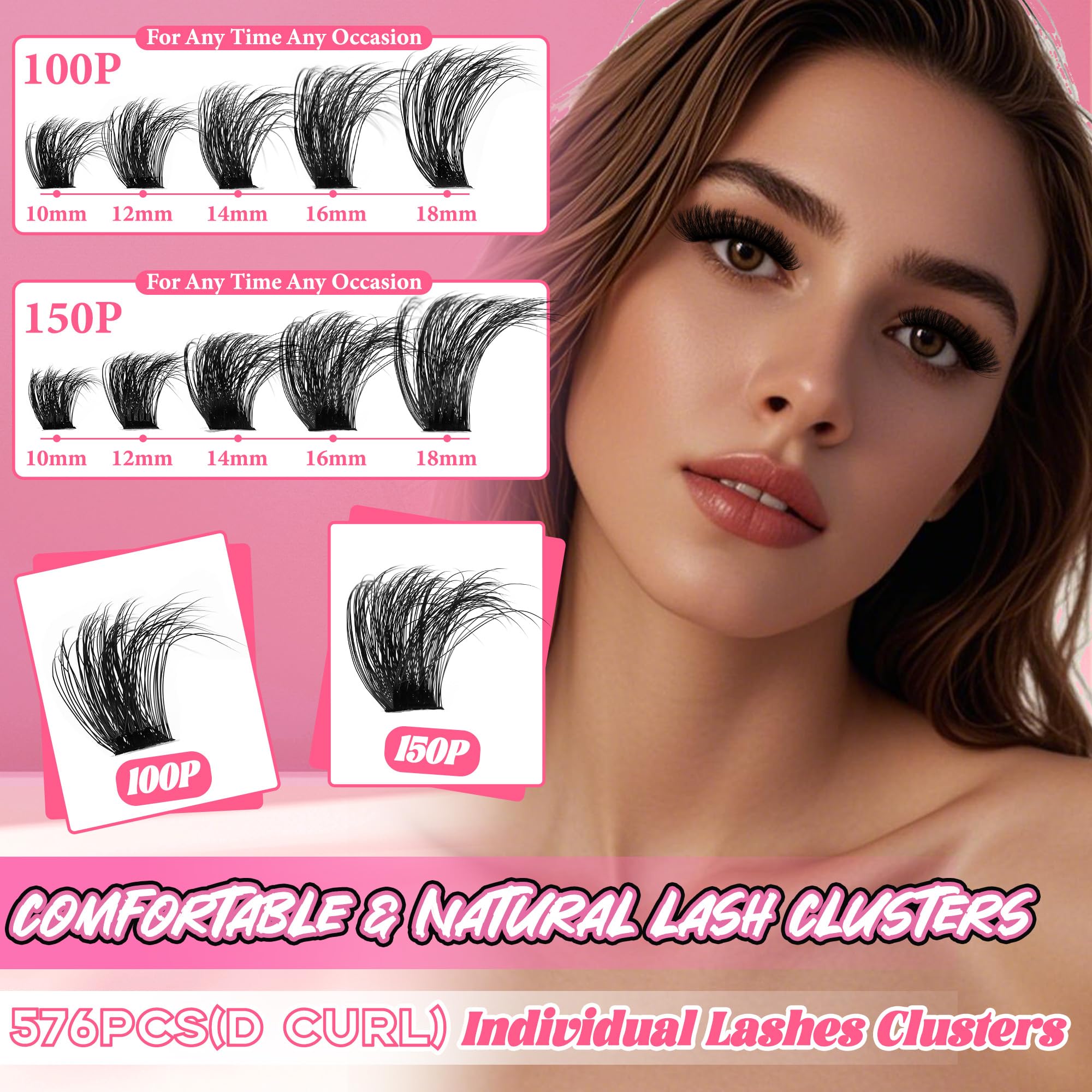 Gmagictobo cils clusters D curl, effet défini et élégant.
