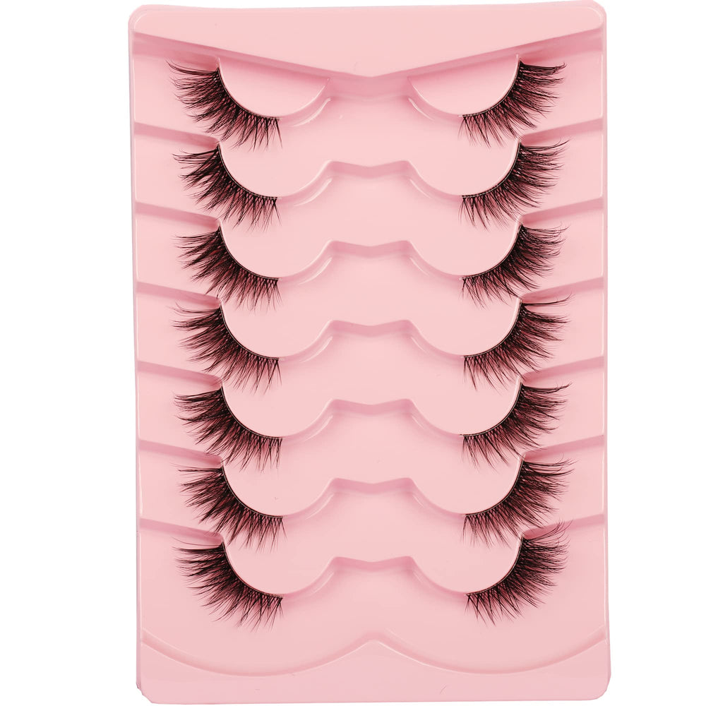 Cils Gmagictobo demi-longs avec bande transparente, rendu naturel et léger.