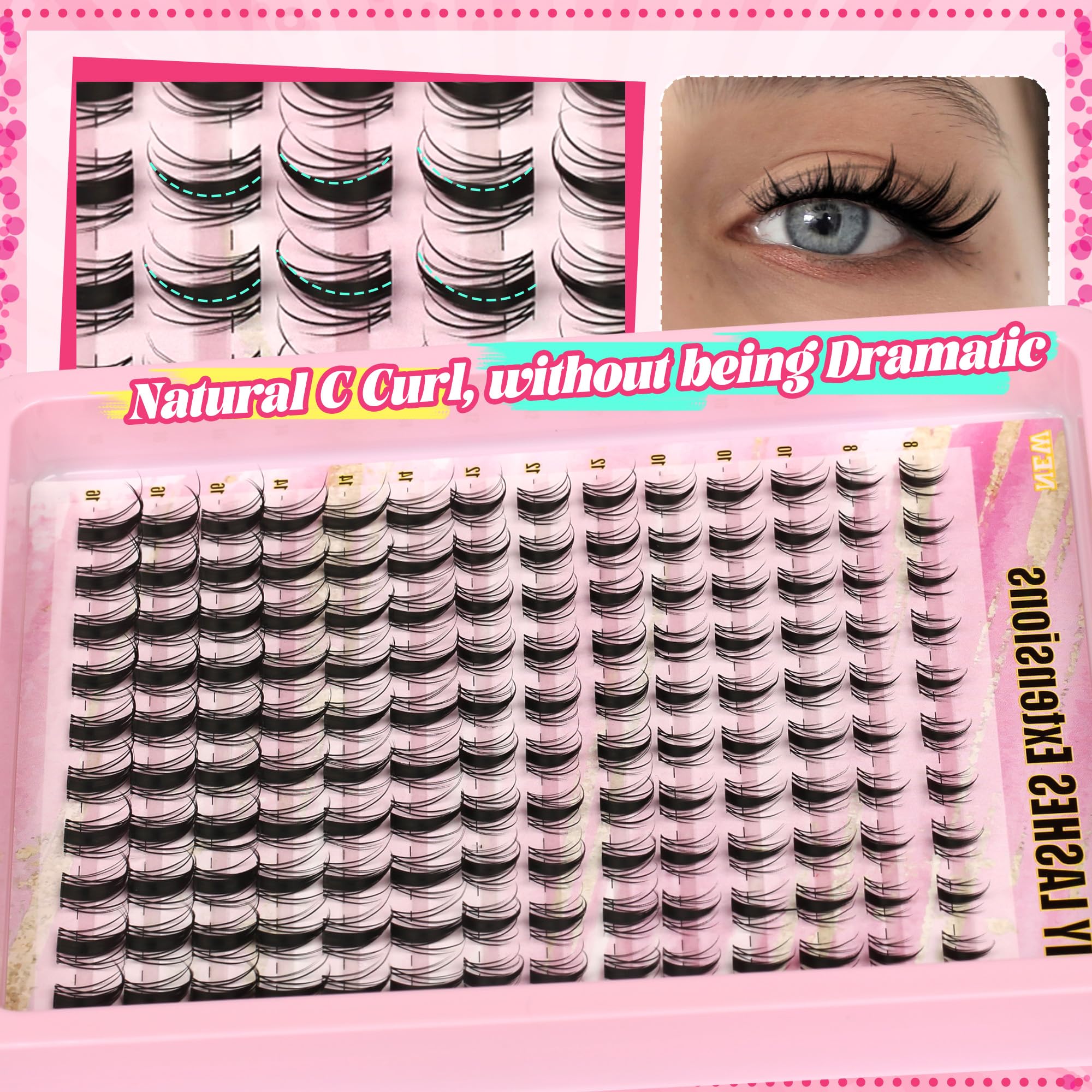 Gmagictobo ensemble 140 clusters : kit complet pour maquillage des yeux à domicile.