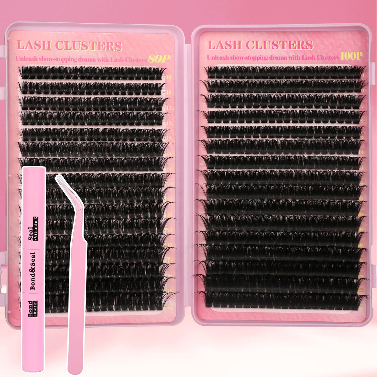 Gmagictobo kit cils clusters 640 pièces, emballage prêt à l’emploi pour DIY à domicile.