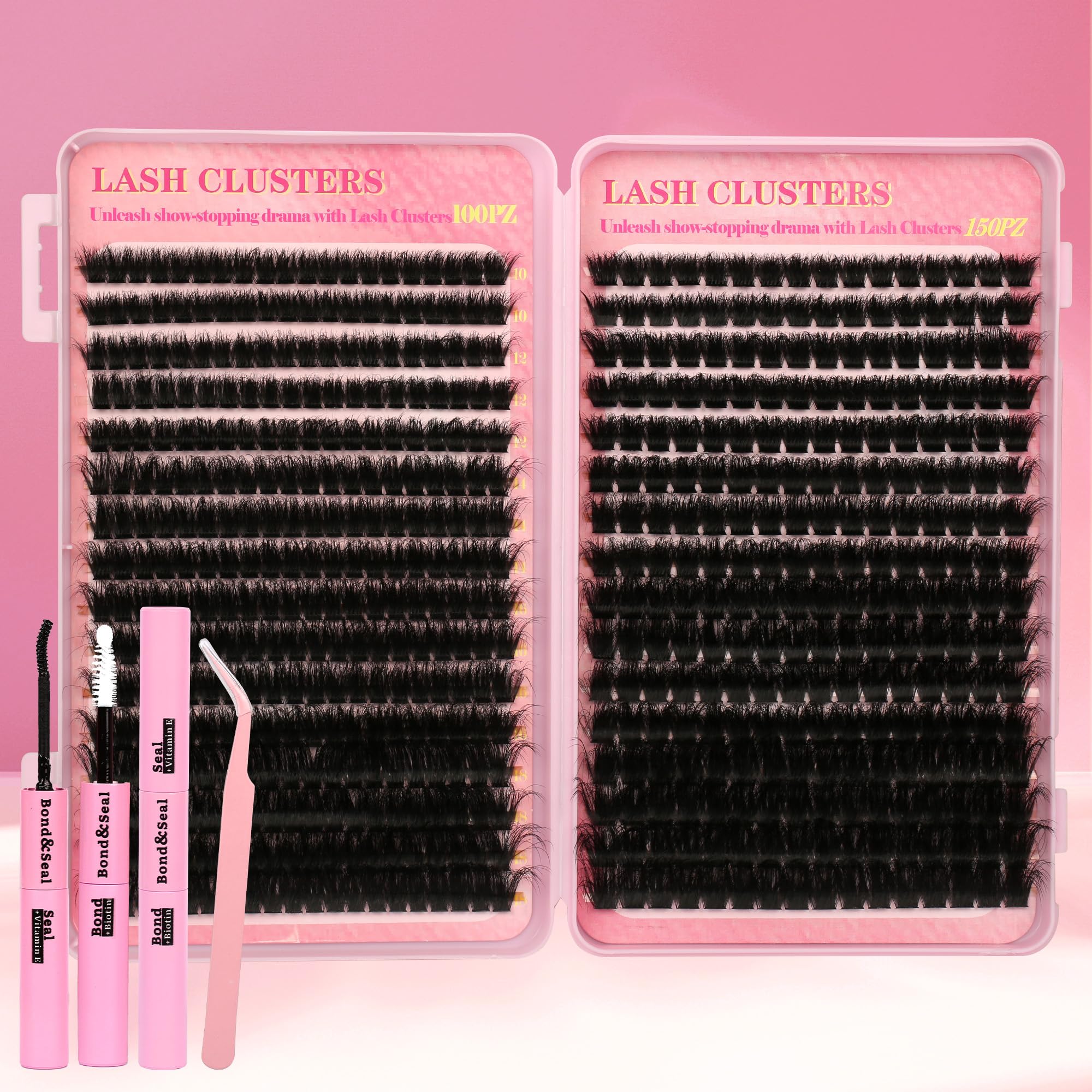 Gmagictobo kit clusters cils 560pcs, ensemble complet pour extensions à domicile.
