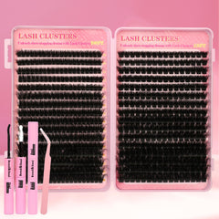 Gmagictobo kit clusters cils 560pcs, ensemble complet pour extensions à domicile.