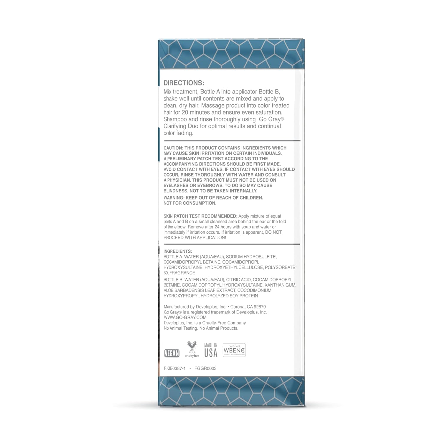 Résultat gris et argent émergeant après le traitement Go Gray Remove