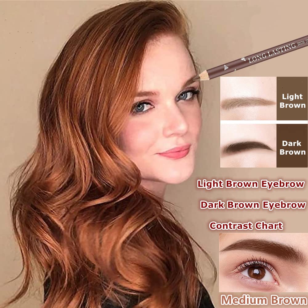 Go Ho crayon sourcils brun moyen couleur durable et facile à estomper