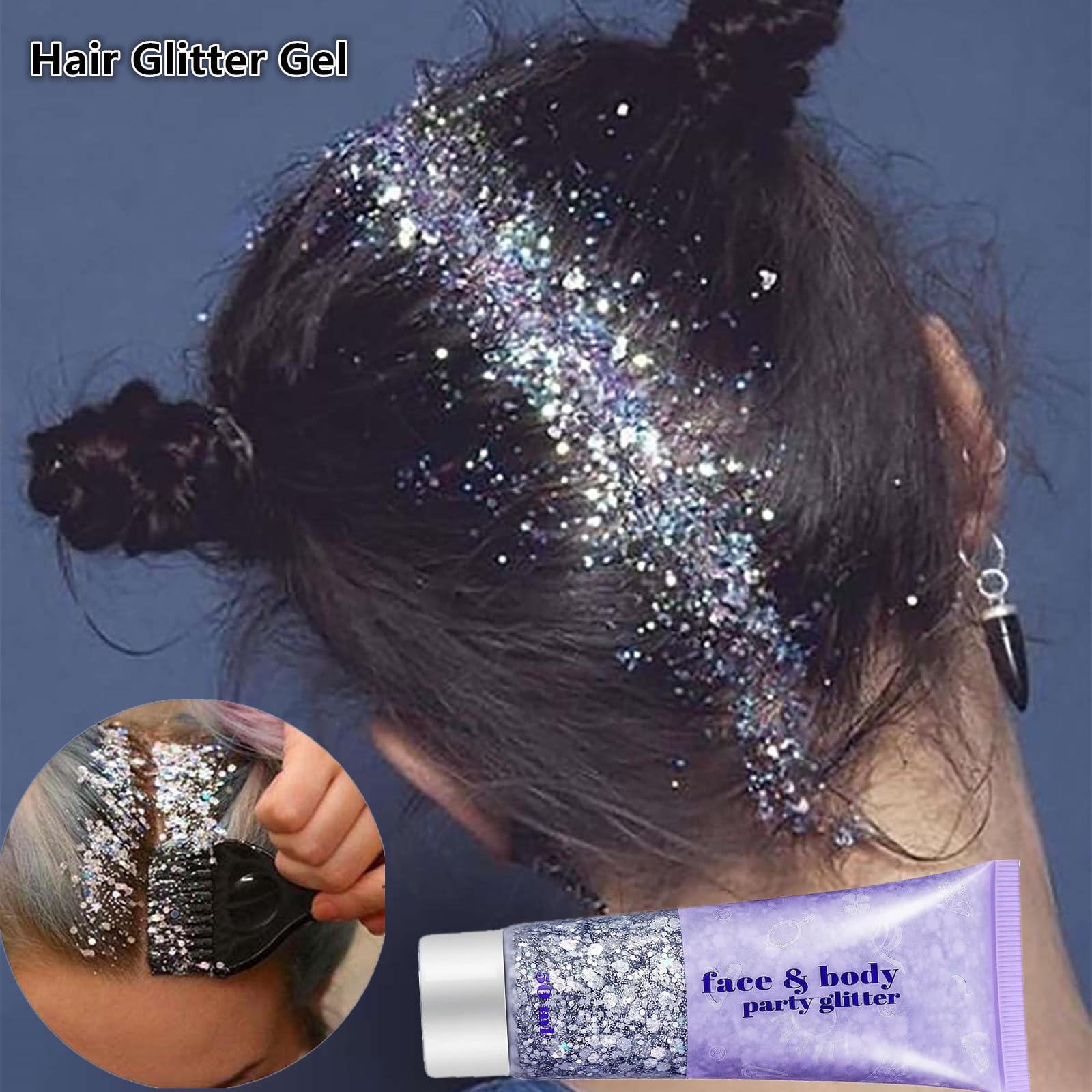 Go Ho gel paillettes cheveux: look sirene scintillant.