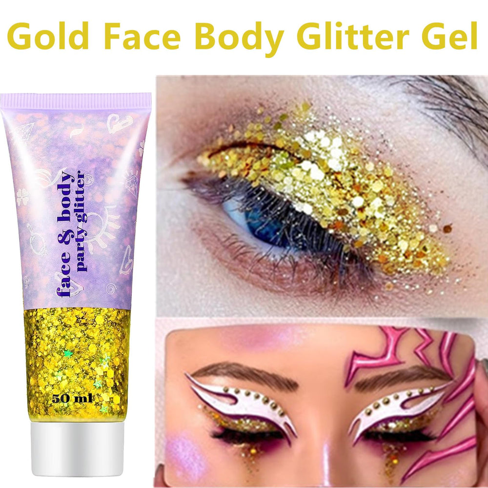 Go Ho Gel paillettes corps – brillance arc-en-ciel sur peau et vêtements