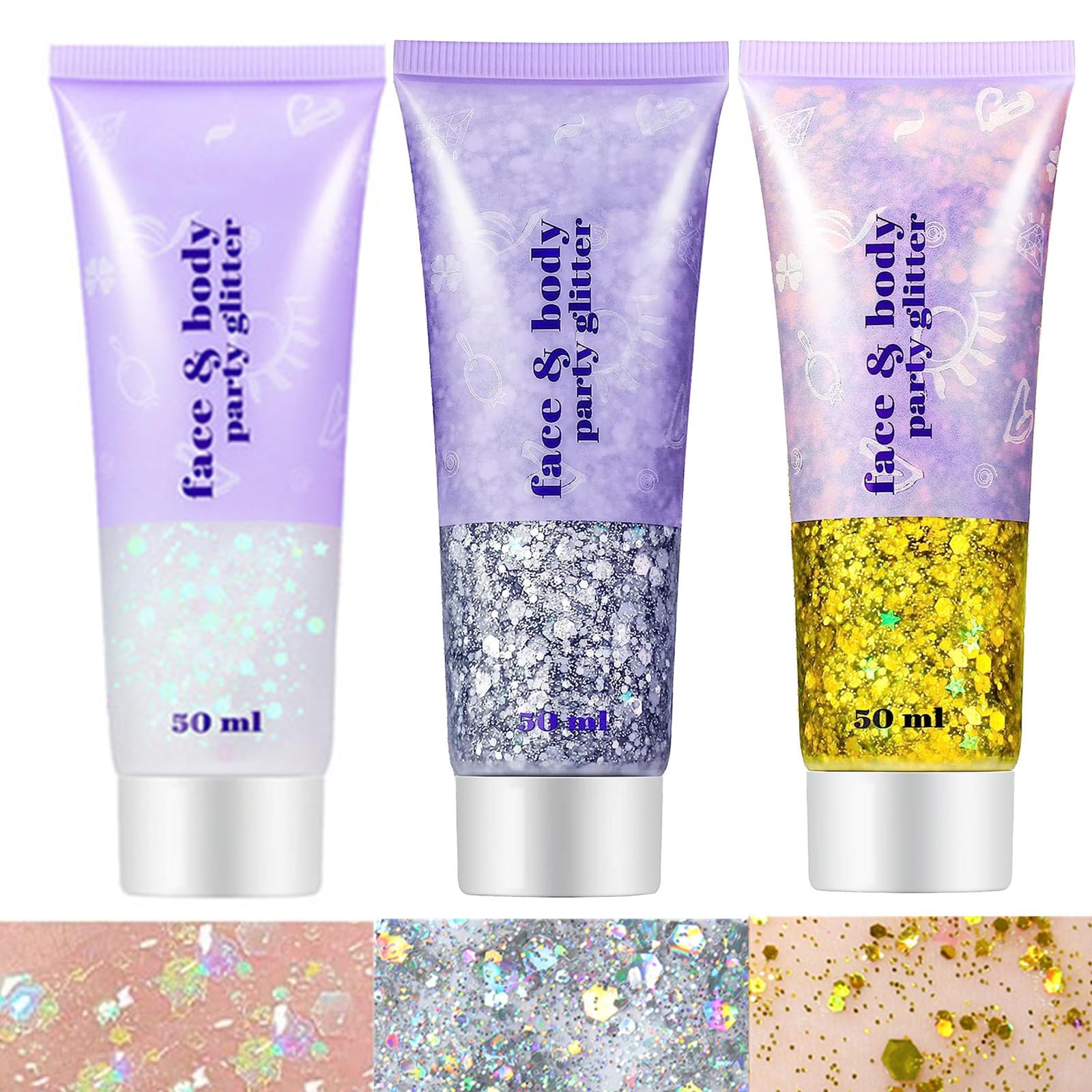 Go Ho Gel paillettes visage – éclat holographique durable pour le maquillage