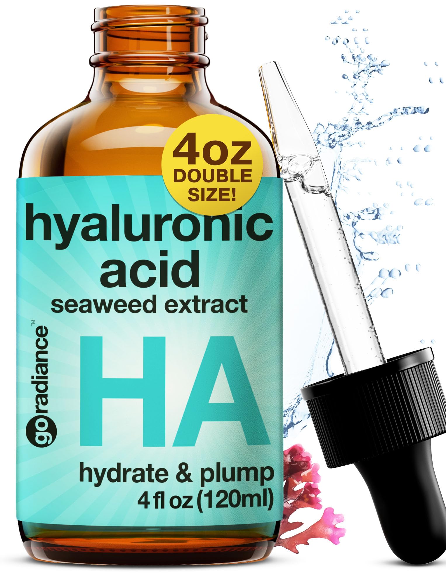Go Radiance Sérum Hyaluronique — bouteille-pour, hydratation durable pour le visage.