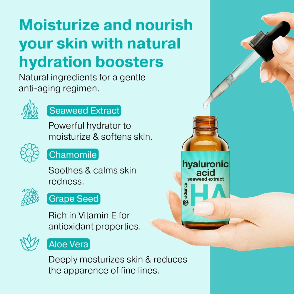 Go Radiance Sérum Hyaluronique — extrait-concombre, sensation fraîche et hydratation apaisante.