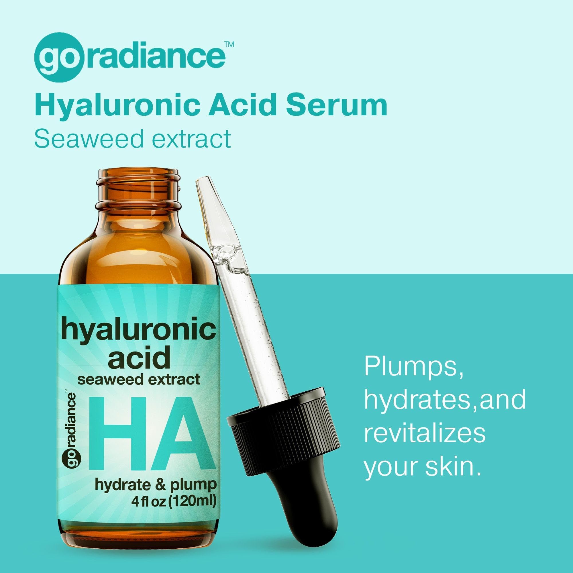 Go Radiance Sérum Hyaluronique — texture-douce, peau repulpée et lumineuse après application.