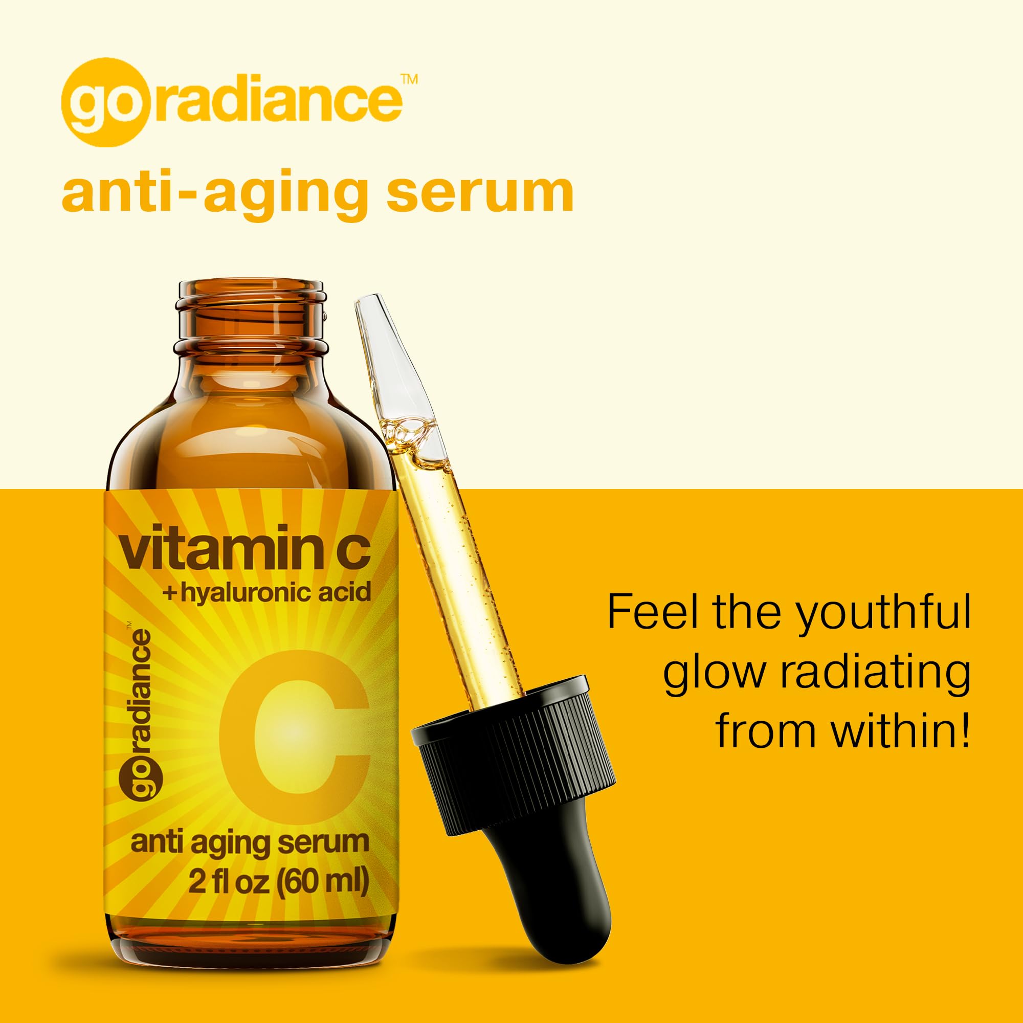 Go Radiance sérum vitamine C 20% – texture fluide et absorption rapide.