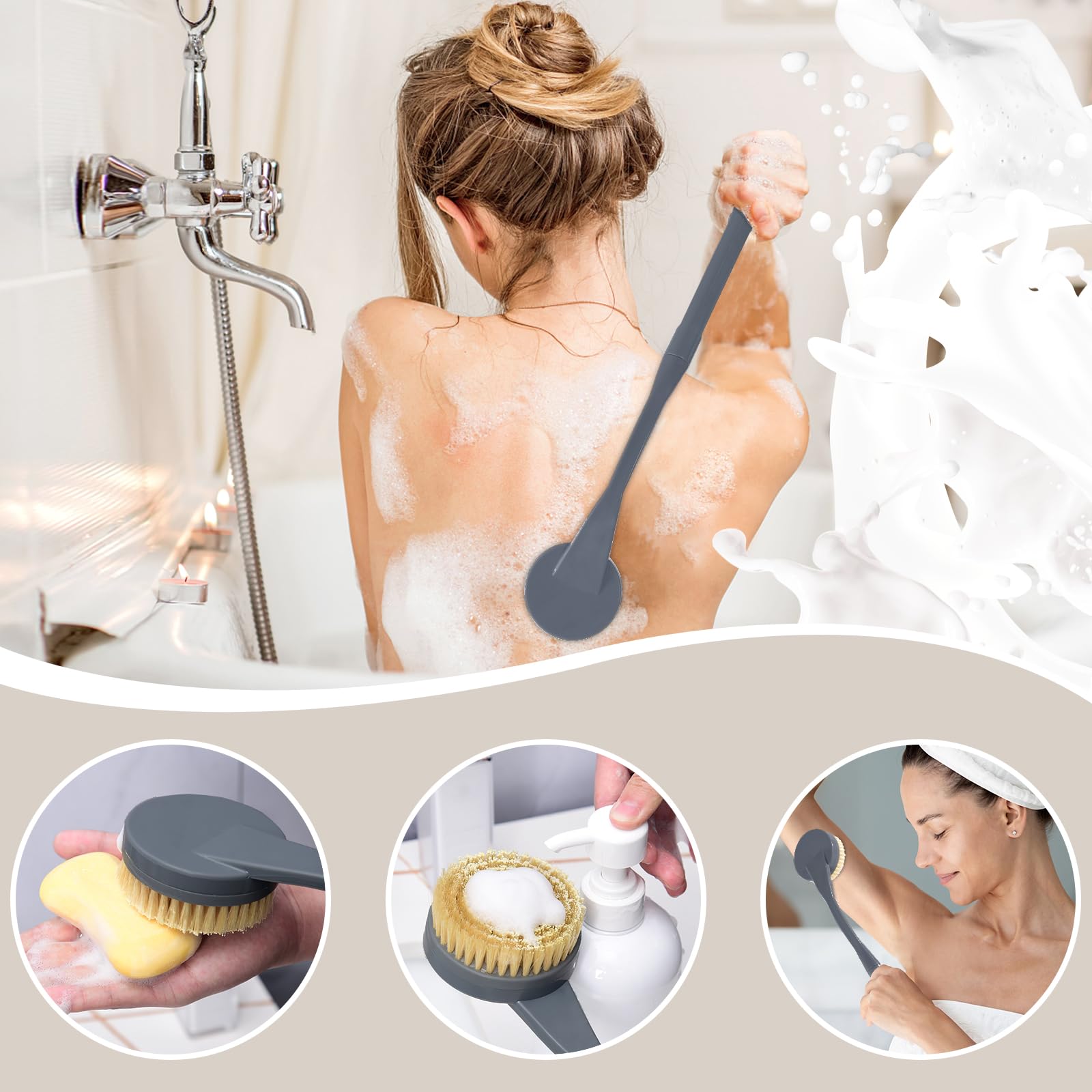 Gobiteli brosse-douche compacte et portable pour les voyages.