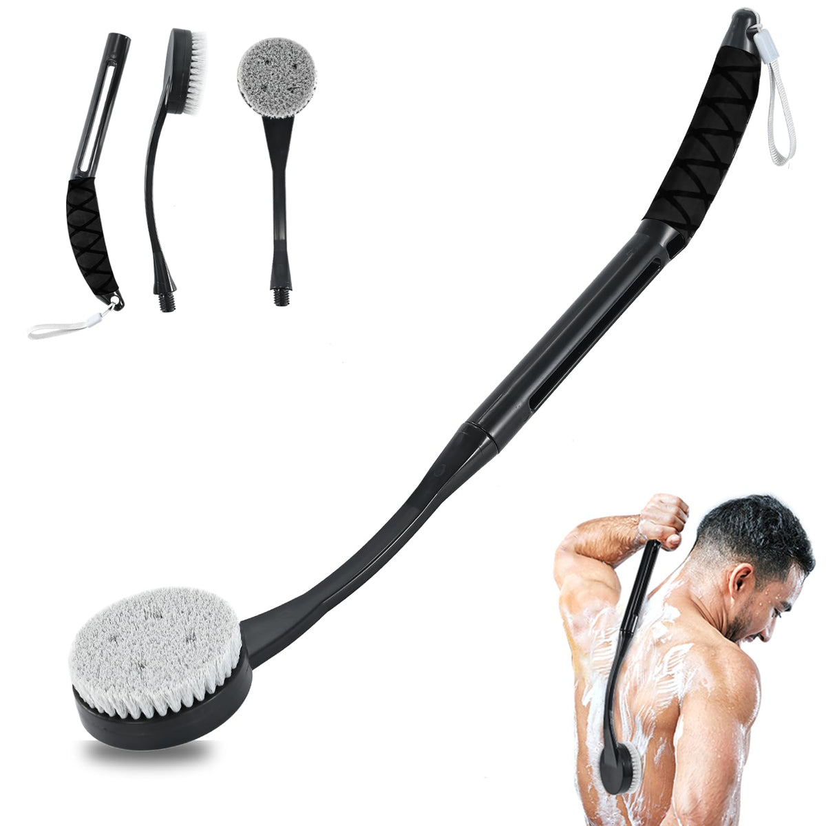 Gobiteli brosse-douche poignee-longue facilite le nettoyage du dos