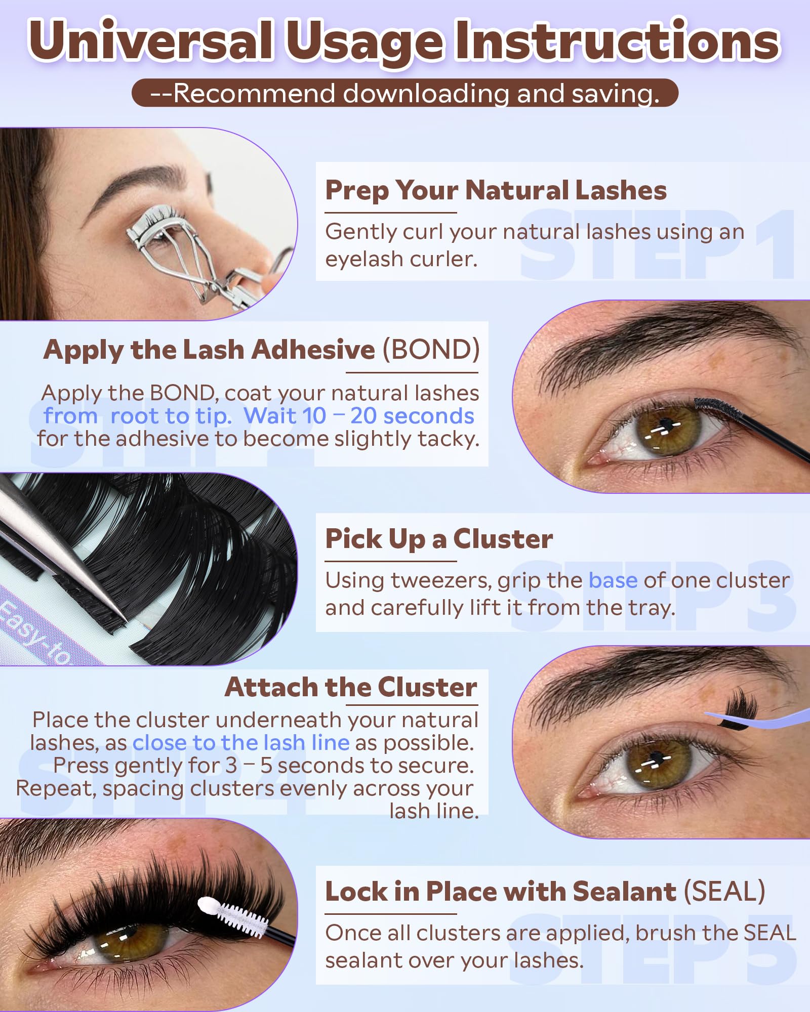 Goddvenus cils clusters aspect naturel longues variantes pour style.