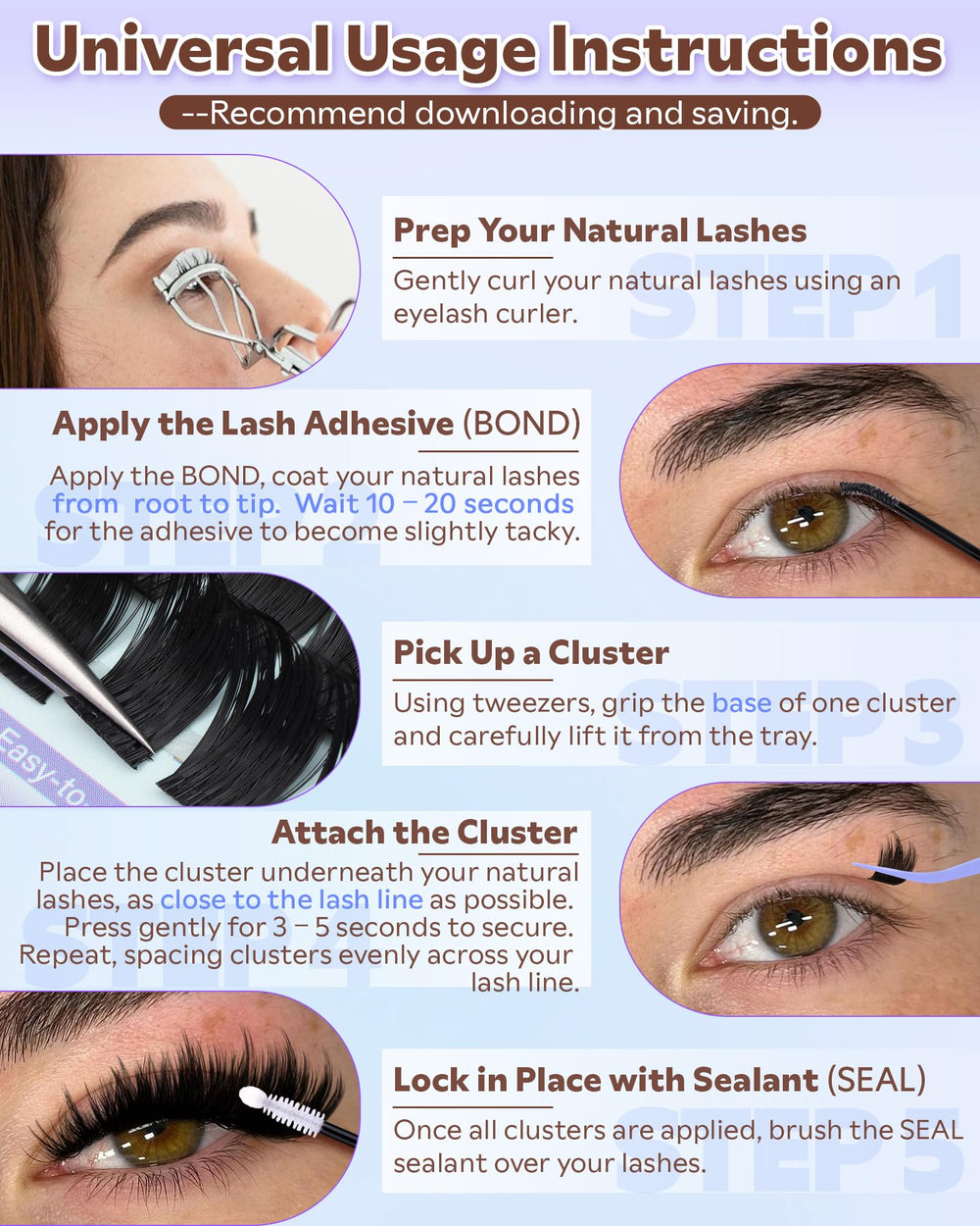 Goddvenus cils clusters aspect naturel longues variantes pour style.