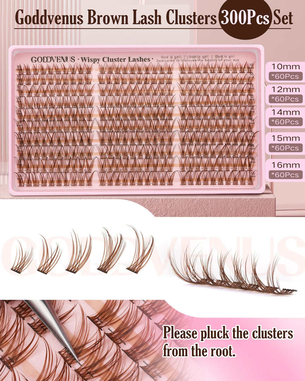 Goddvenus ensembles cils brun application a domicile simple et rapide.