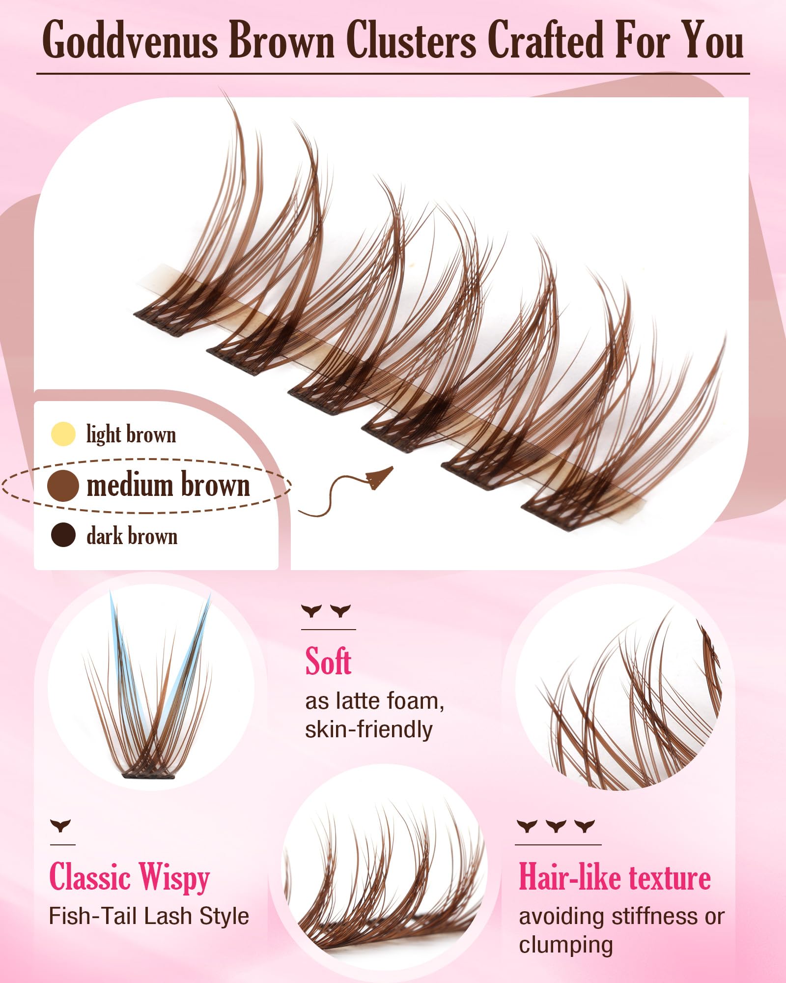 Goddvenus ensembles cils brun effet densite pour regard plus profond.