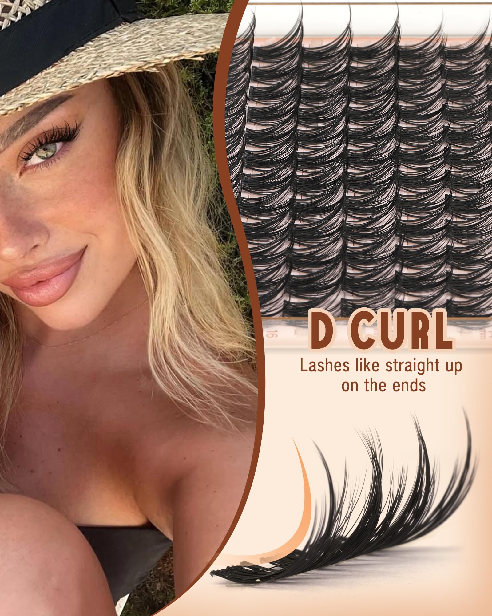 Goddvenus Wispy Lash Clusters, cils légers et confortables 12-14-16 mm.