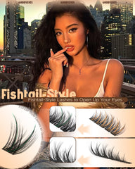 Goddvenus Wispy Lash Clusters, effet œil de chat 12-14-16 mm pour un regard plus ouvert.
