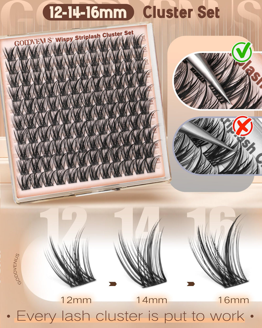 Goddvenus Wispy Lash Clusters, maintien durable et look naturel tout au long de la journée.