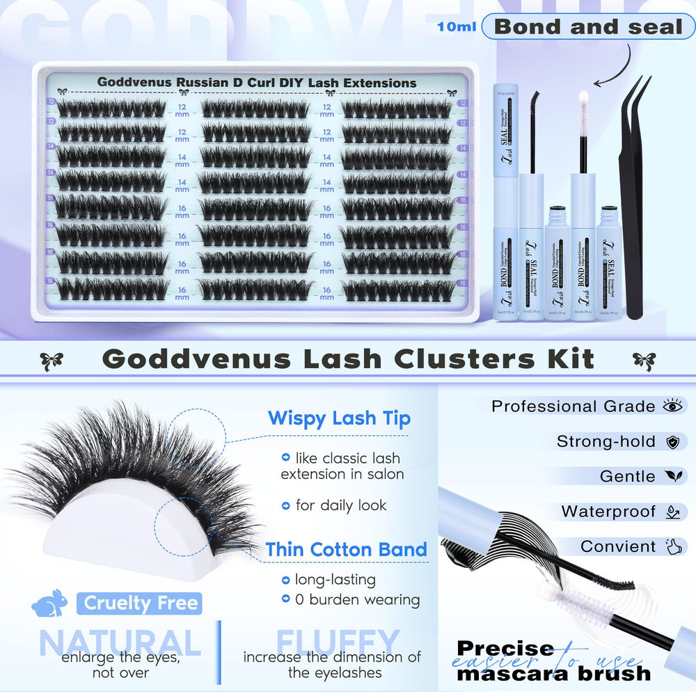 Goddvenus Coffret Clusters Cils, kit bricolage pratique.