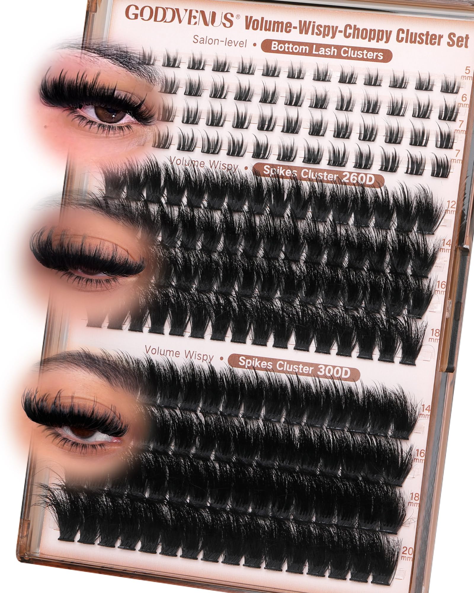 Goddvenus ensembles cils courbure en D, volume effet plume pour un regard naturel.
