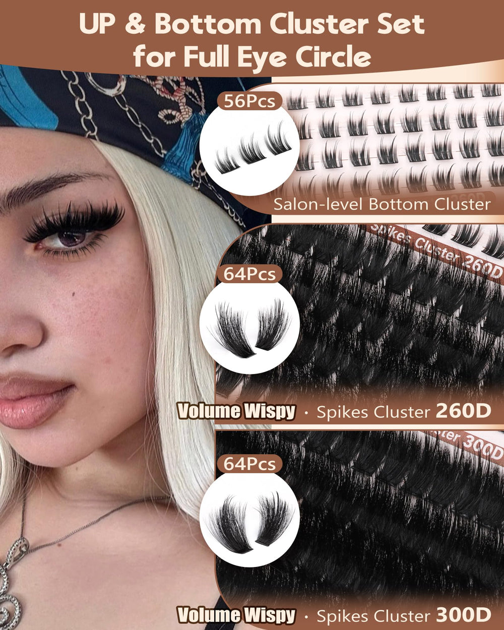 Goddvenus ensembles cils volume 260D-300D pour un regard plus dense.