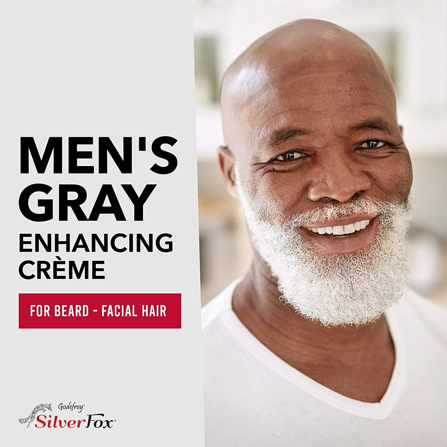 Godefroy Silver Fox, texture-cheveux douce après application pour barbe plus souple.