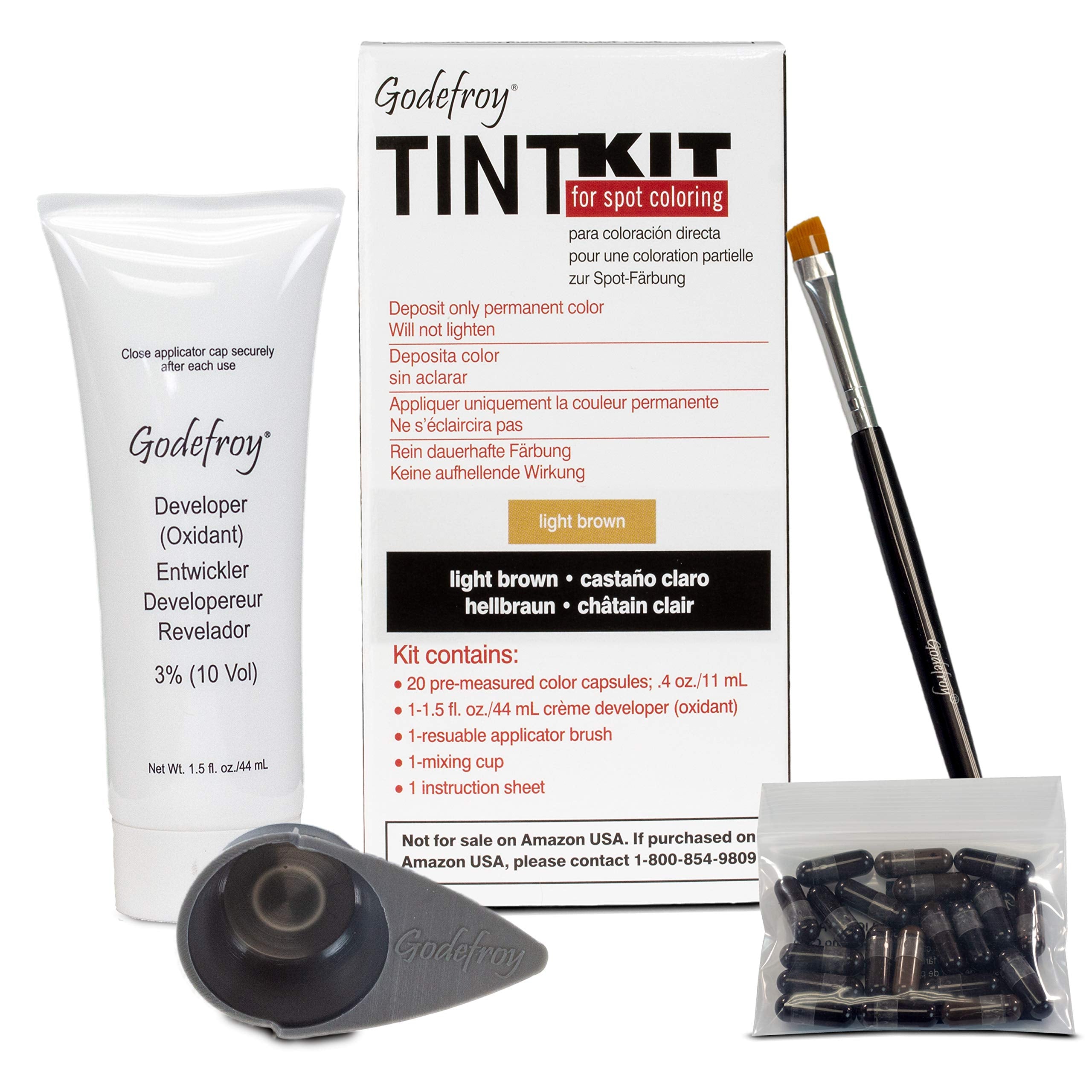 Godefroy kit-teinture-cheveux assure une couverture grise durable et un mélange facile à domicile.