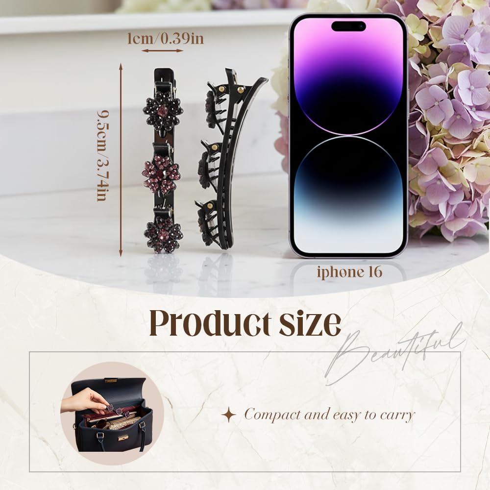 Godmifa broche tresse cristal, parfait pour réaliser facilement des styles soignés.