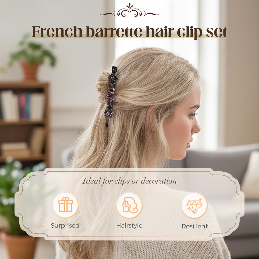 Godmifa pinces cheveux cristal tresse, parfait pour fixer des mèches en journée.