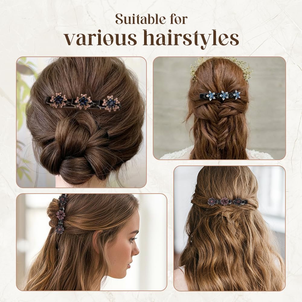 Godmifa pinces cheveux glamour cristal, pratique pour maîtriser les coiffures en un geste.