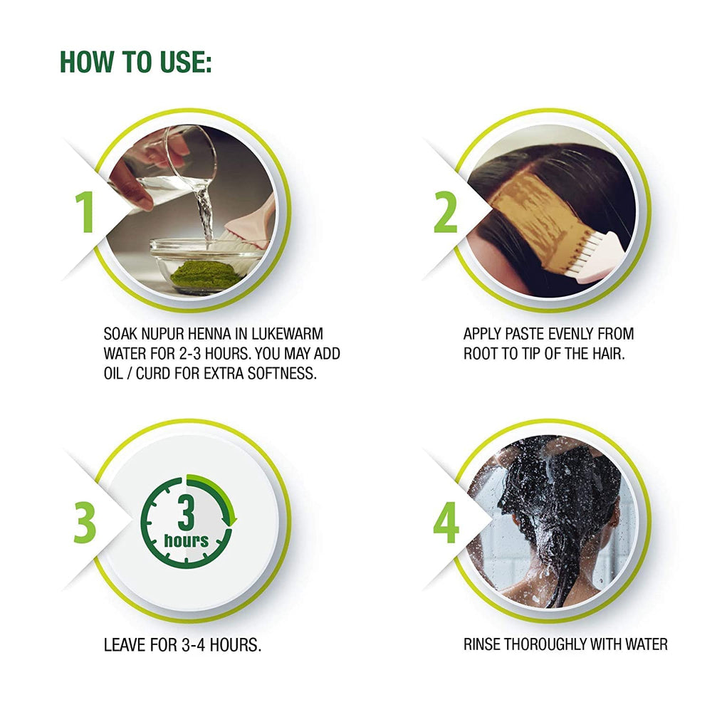 Godrej Nupur Henna Mehndi – ingrédients naturels amla, brahmi et bhringraj.