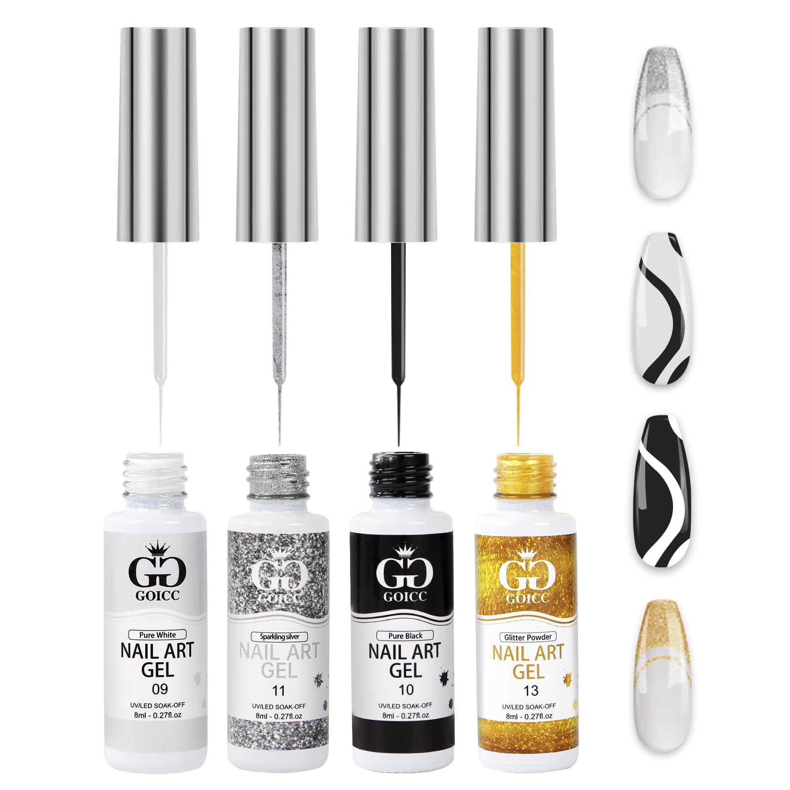 GOICC gel blanc — outil précis pour motifs nets.