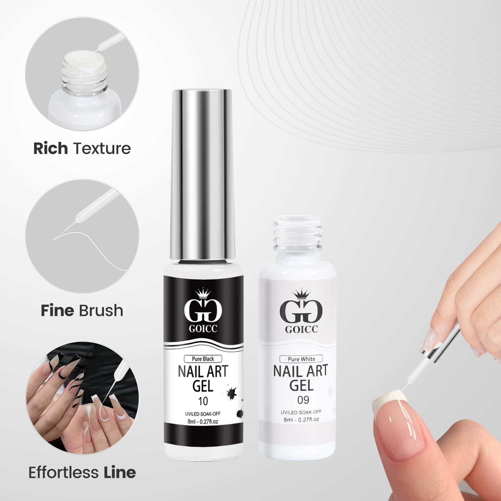 GOICC gel liner art: détails nets et designs