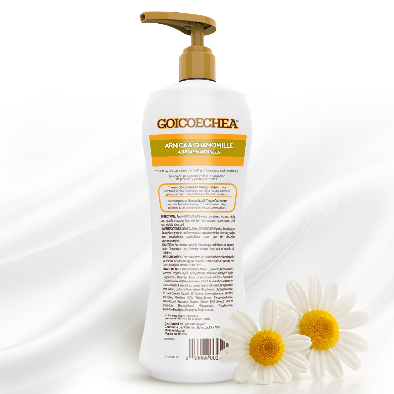 Avant et après usage hydratant de Goicoechea Arnica Camomille.