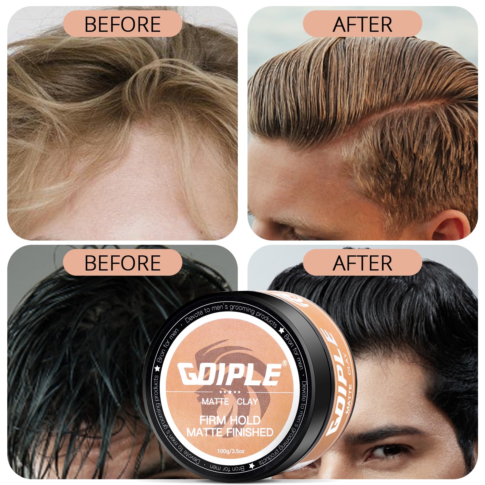 Goiple argile-coiffage convient à tous types de cheveux.