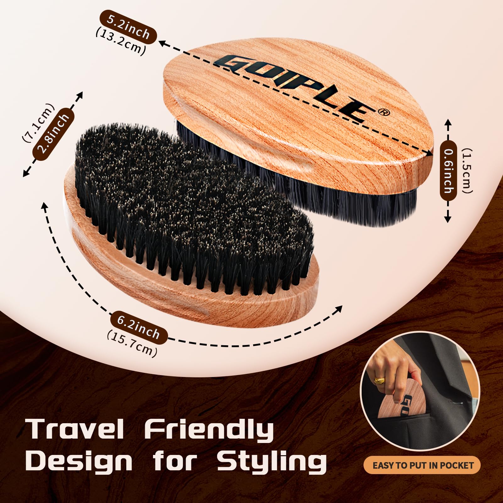 Goiple brosse 360° avec manche ergonomique pour une prise en main confortable