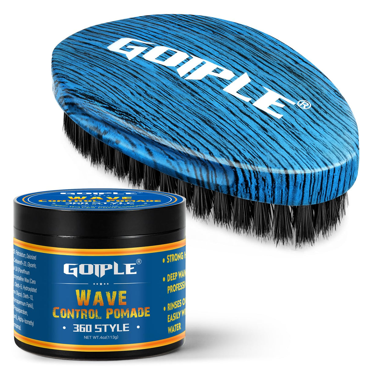 Goiple brosse curvée 360 wave pour définir les ondes avec précision et confort