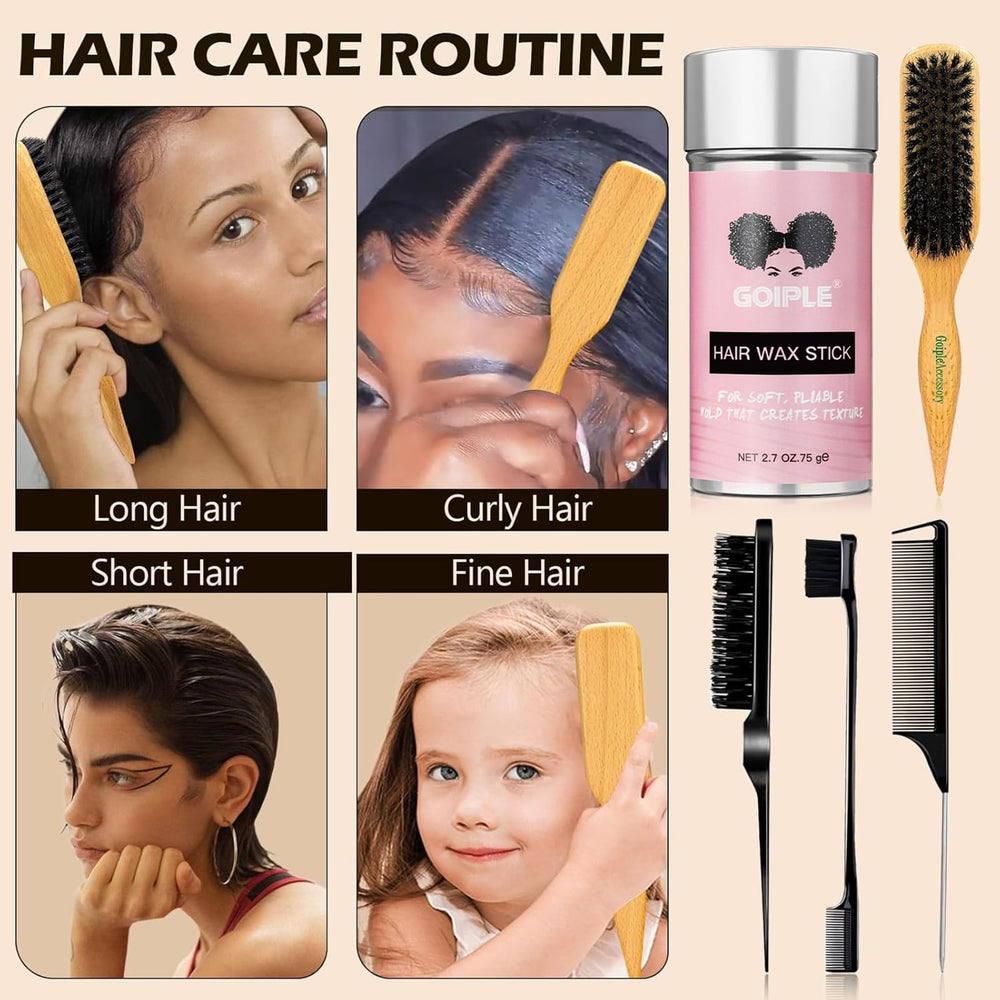 Brosse Goiple en poils sanglier massant le cuir chevelu
