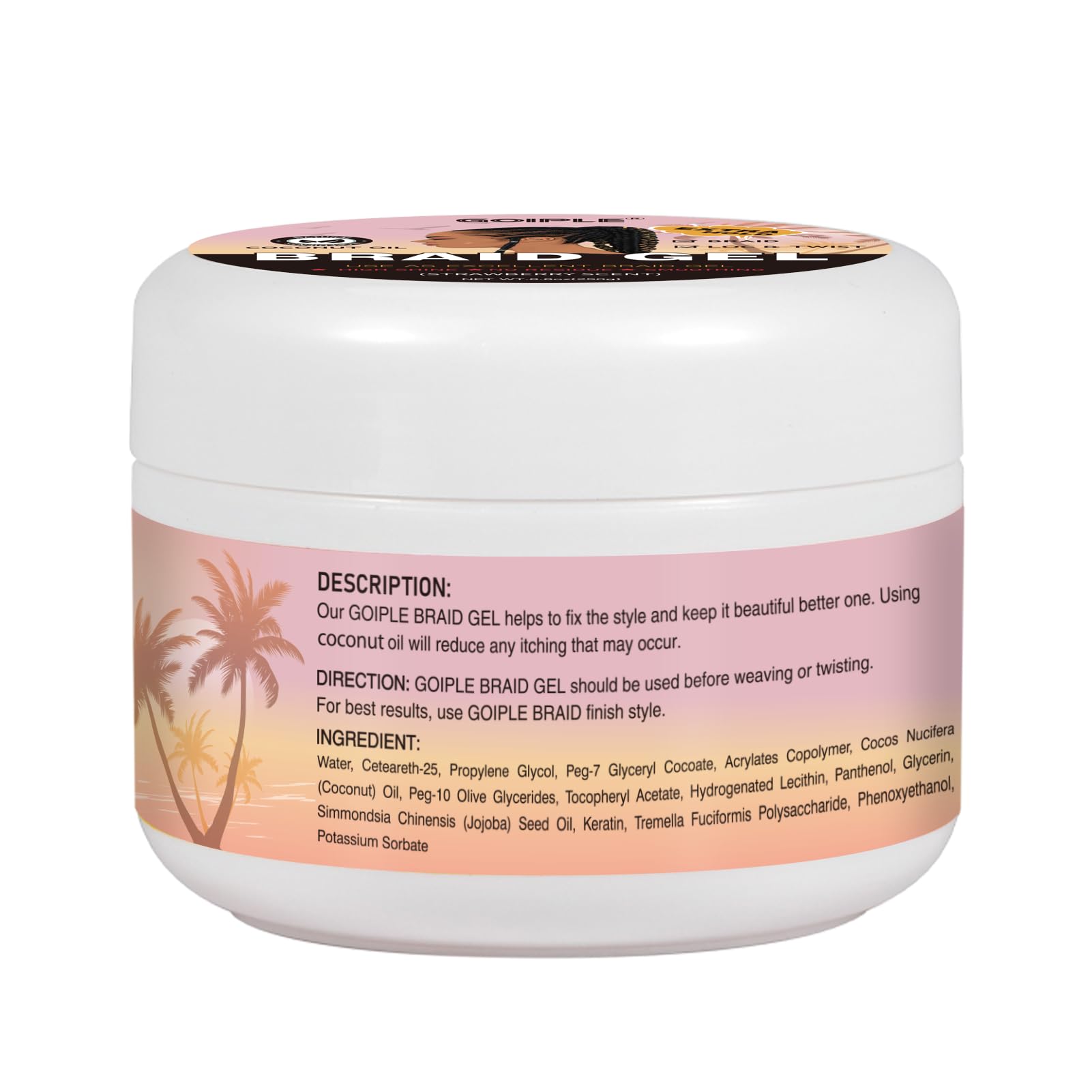 Du-rag satin noir Goiple, protection douce des cheveux.