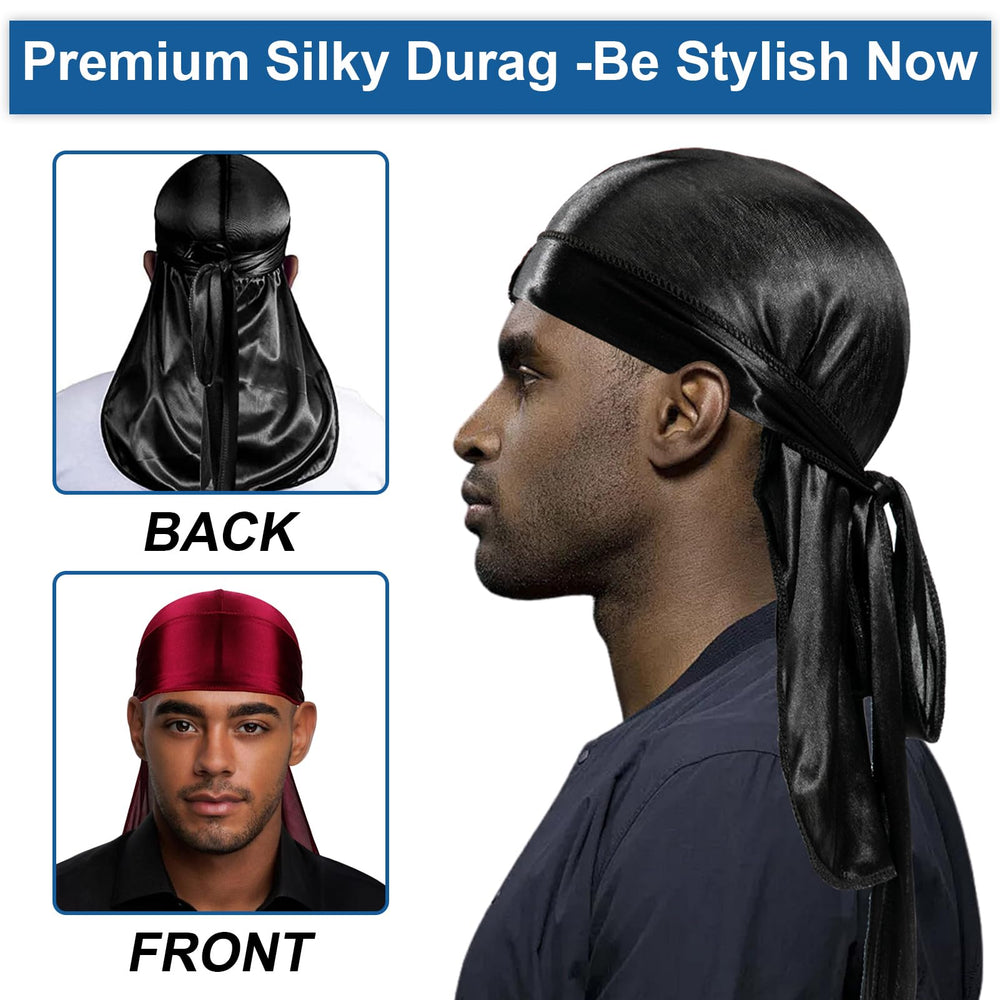 Goiple durags soyeux deux pièces – duo pratique pour stylisation et compression durable.