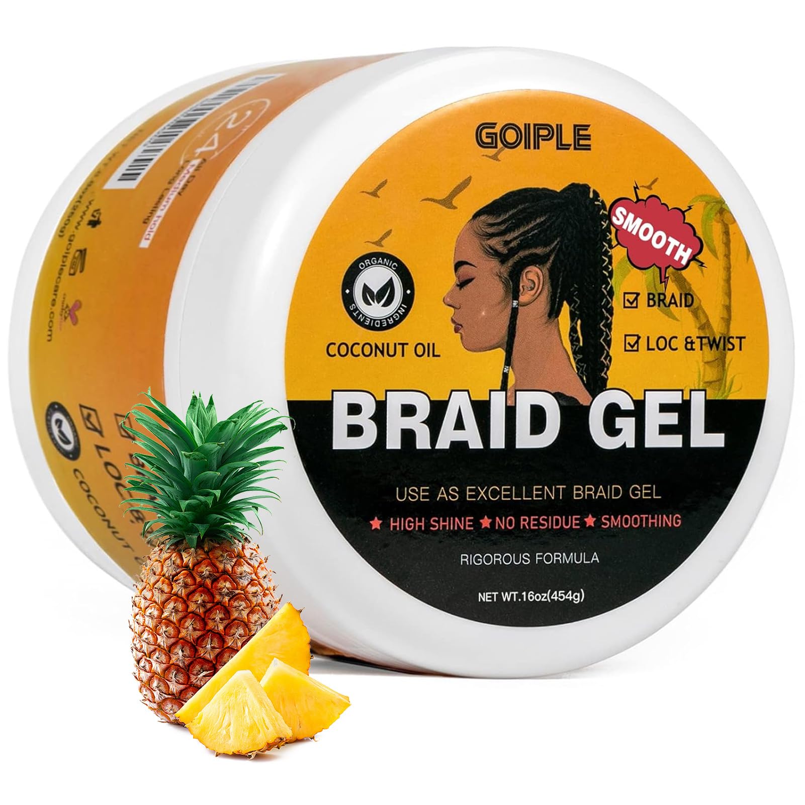 Goiple gel braidage 16oz: bouteille pratique pour un braidage durable.