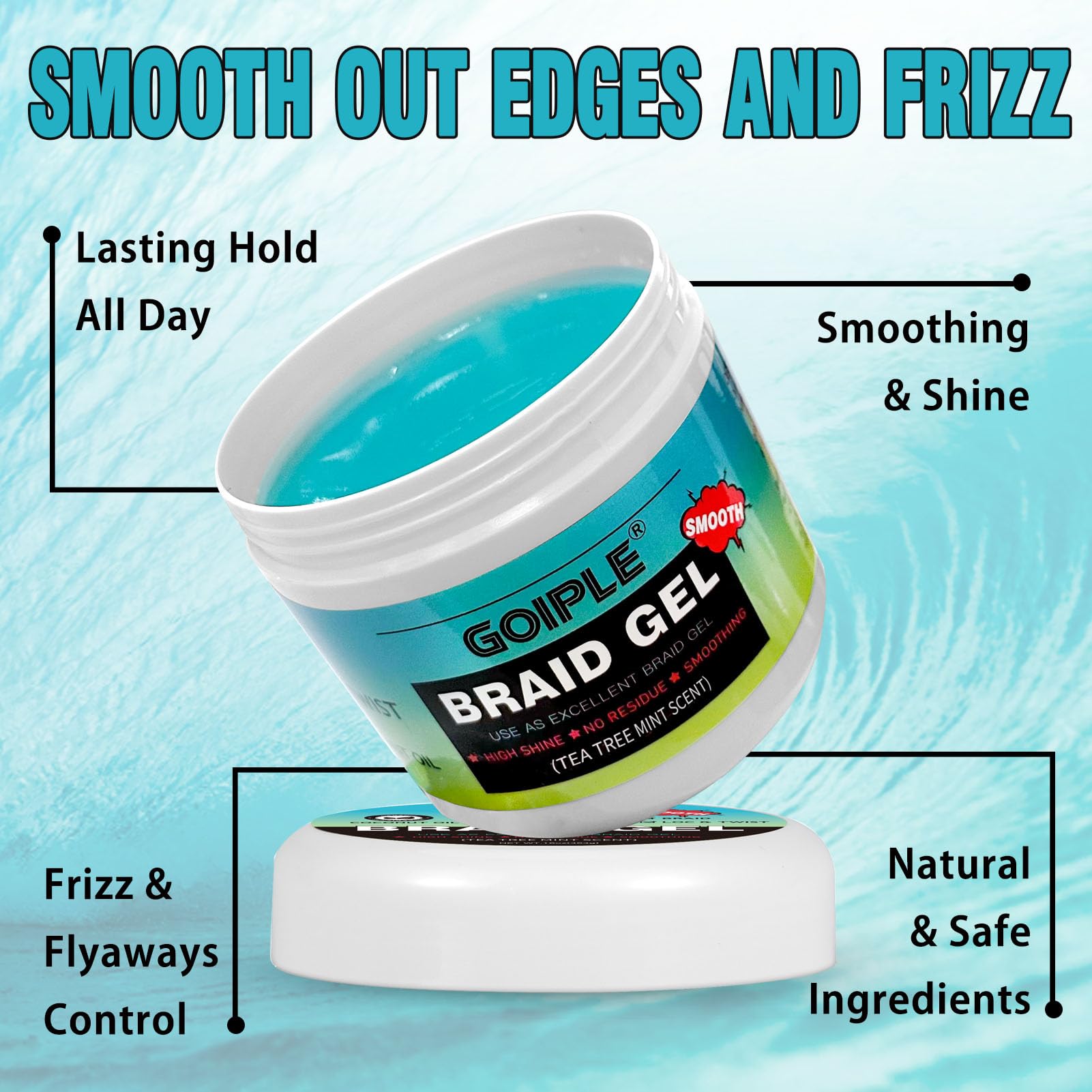 Goiple Gel de braidage, contrôle des bords sans résidus