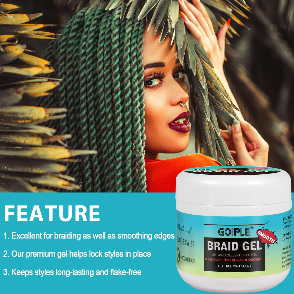 Goiple Gel de braidage, formulation hydratante avec ingrédients naturels