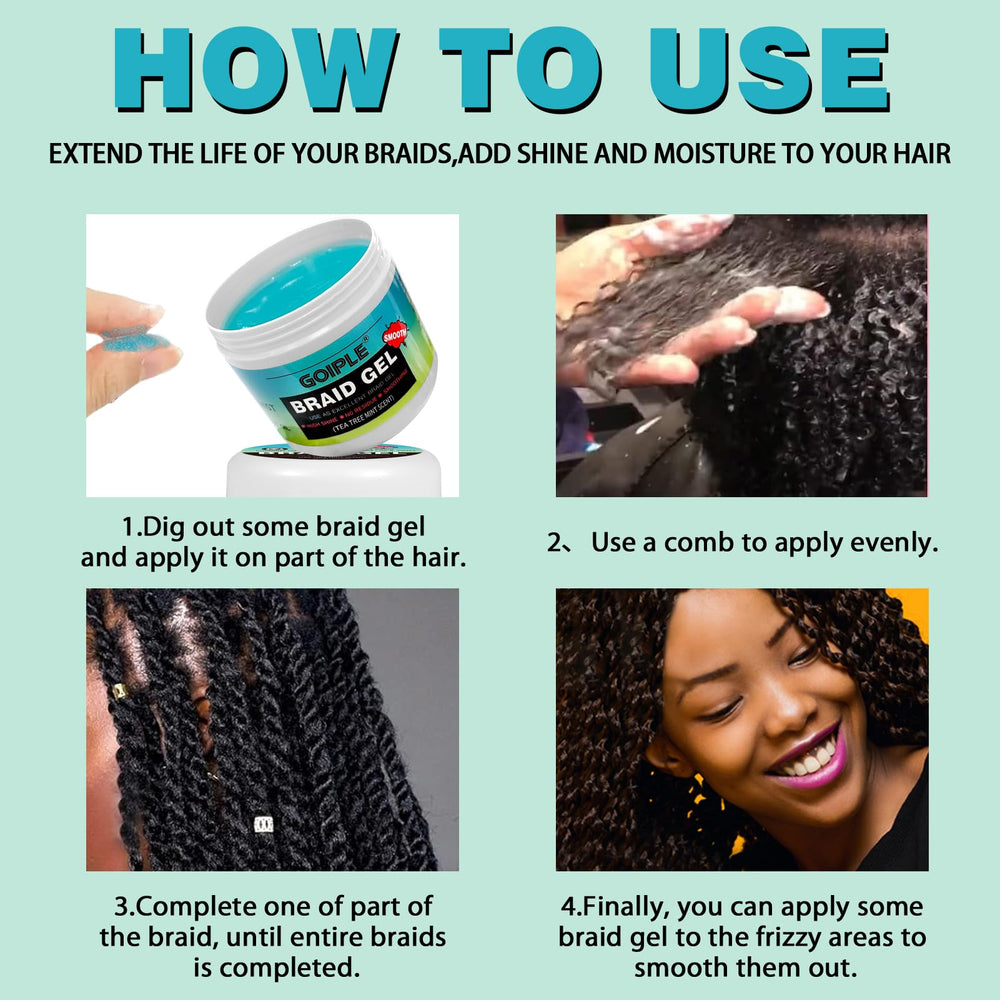 Goiple Gel de braidage, adapté à tous types de cheveux