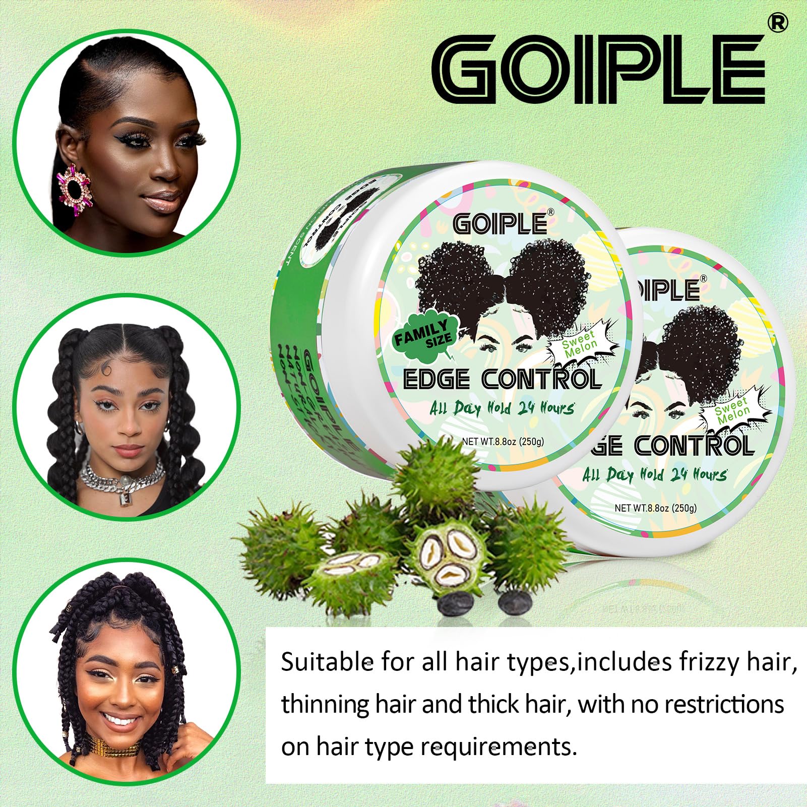 Goiple gel-coiffant contours melon doux, utilisation facile au quotidien